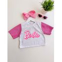 T-Shirt Cropped Barbie Branco 