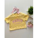 T-shirt Cropped Paris Amarelo 