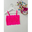 Top Renda Rosa Neon 