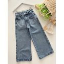 Calça Jeans Wide Leg Coração 