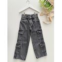 Calça Jeans Cargo Cinza 