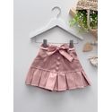Short Saia Couro Rose 