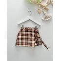 Short Saia Xadrez Marrom