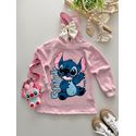 Vestido Moletom Stitch Rosa 