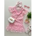 Vestido Tule Estrela Rosa 