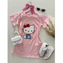 Camisetão Hello Kitty Rosa 