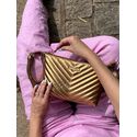 Bolsa Helena Metalizada Bronze Couro Legítimo