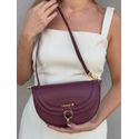 Bolsa Luna Couro Legítimo Bordô
