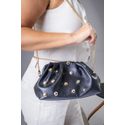 Bolsa Esfera Couro Legítimo Preta