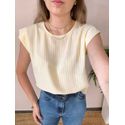 Blusa Risca de Giz Lorena - Manteiga