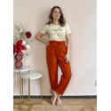 Calça Reta com Elástico - Cenoura