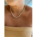 COLAR RIVIERA TRES PONTOS CRISTAL 4MM BANHADO A OURO