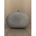CLUTCH OVAL CRAVEJADA PRATEADA