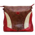Bolsa BM 032 Vermelho/Castanho 100% em couro