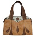 Bolsa BM 037 Laranja/Castanho 100% couro