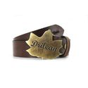 Cinto Drilean Feminino Castanho com Fivela Drilean Dourada 100% em couro 