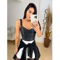Cropped couro fake