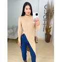 Tricot alongado bege 