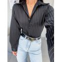 Camisa Amélia acetinada preta