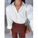 Camisa acetinada off white