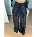 Calça paetê preta 