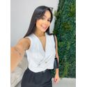 Colete risca de giz branco