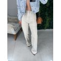 Wide leg linho off white