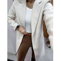 Casaco lã batida off white