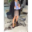 Short saia alfaiataria cinza