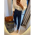Calça mom elastano escura