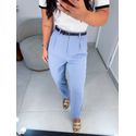 Calça alfaiataria brunê azul