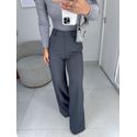 Calça Malu risca de giz chumbo