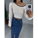Tricot ombro off white