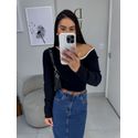 Tricot ombro preto