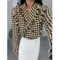 Blazer tweed marrom/creme