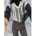 Colete Tricot bege/preto