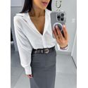 Camisa Lauren acetinada branca