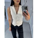 Colete alfaiataria Ana creme
