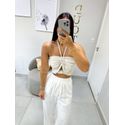 Cropped linho areia