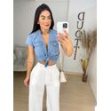 Camisa botões jeans