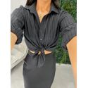 Camisa algodão preta
