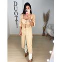 Blusa alongada chiffon bege 