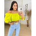 Cropped franzido lima