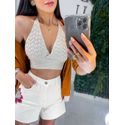 Cropped Laura bege claro