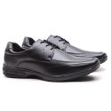 Sapato Confort Social ELT em Material Tecnológico em Napa Preto - 960E - Preto 