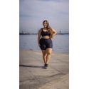 Conjunto Shorts Top Elástico Curvilíneas Preto 