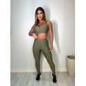 Conjunto Calça Top Alça Verde Militar