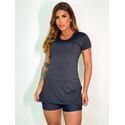 Camiseta Alongada Preta