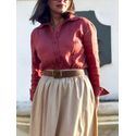 Camisa Francine Cambraia Puro Linho Romã