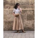 Saia Godê Algodão Hepburn Bege 